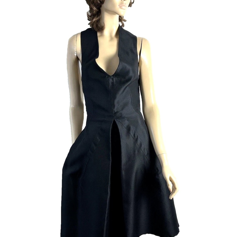 Dolce & Gabbana black fit & flare pocket halter evening dress size 40